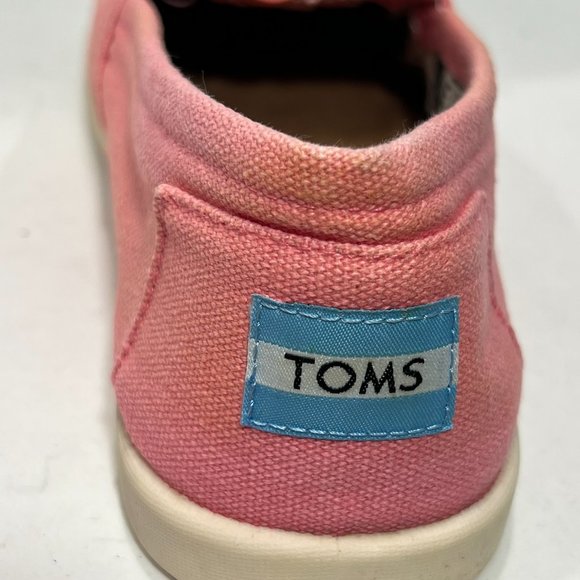 TOMS Bubblegum Pink Kids 5Y Slip On Espadrilles Good Condition - Picture 15 of 15